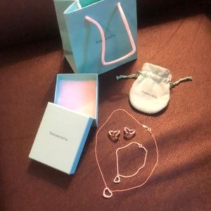 Tiffany Co. Elsa Peretti Open Heart Full Necklace Set!